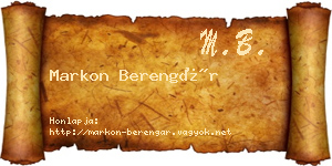 Markon Berengár névjegykártya